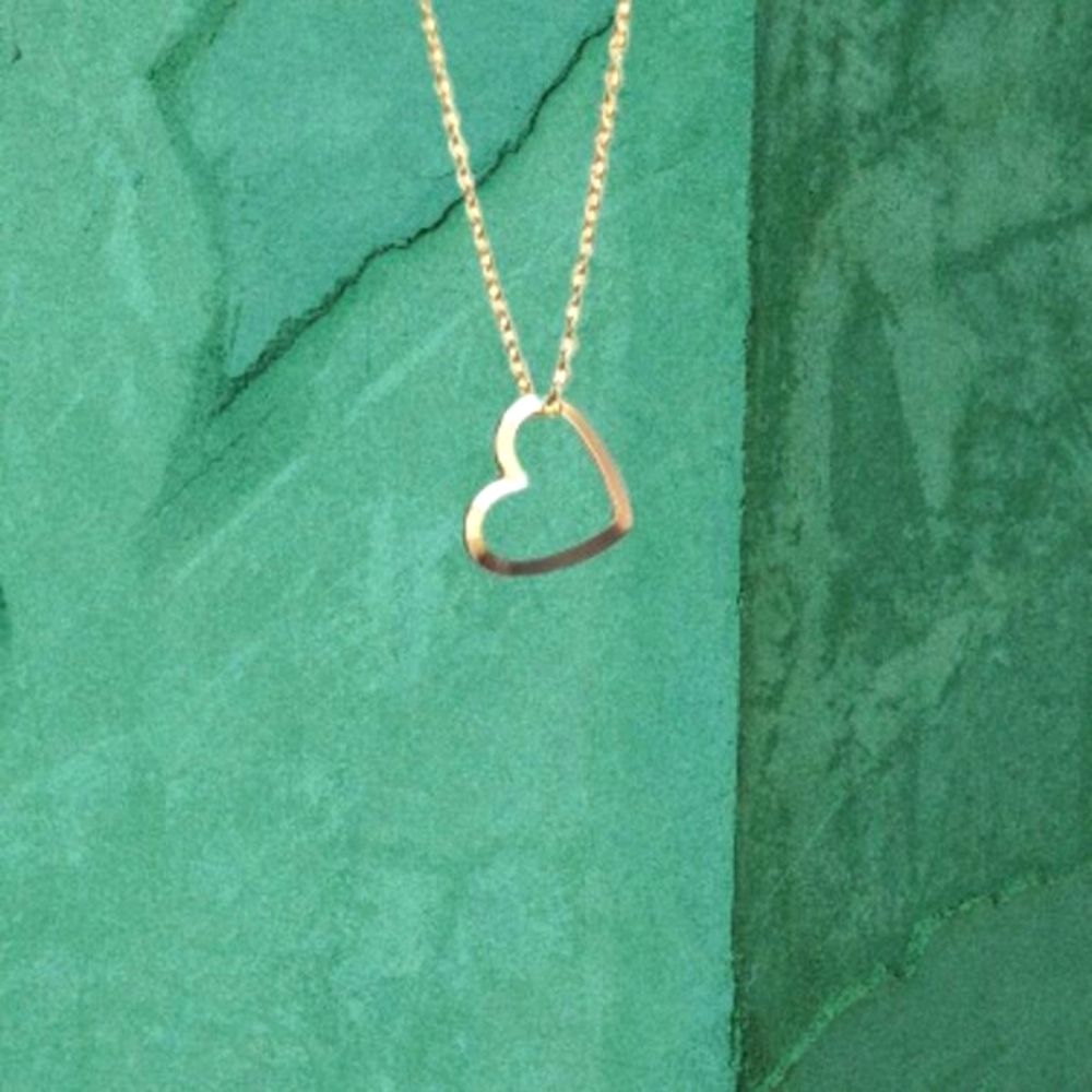 Gold Plated Light Dainty Heart Necklace - Picture 8 of 10